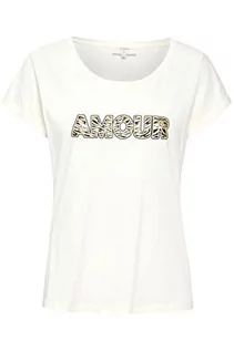 Koszulki i topy damskie - Damska koszulka z krótkim rękawem z nadrukiem proste dopasowanie, Eggnog - grafika 1