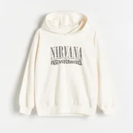Bluzy dla chłopców - Reserved - Bluza oversize Nirvana - Kremowy - miniaturka - grafika 1