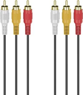 Hama Audio-Video 3 RCA - 3 RCA gold-plated 3 m melna - Vads - Kable komputerowe i do monitorów - miniaturka - grafika 1