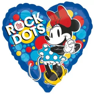 Amscan Balon foliowy "Myszka Minnie - Rock the Dots", niebieskie, 17" HRT 33125 - Urodziny dziecka - miniaturka - grafika 1