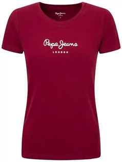 Koszulki i topy damskie - Pepe Jeans Koszulka damska New Virginia Ss N, Czerwony (bordowy), S - grafika 1