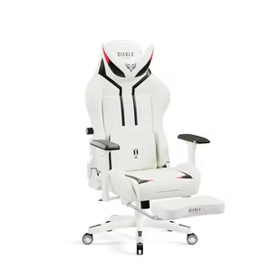 Set Gamingowy: Fotel Diablo X-Ray Normal Biało-Czarny + Biały Podnóżek - Fotele gamingowe - miniaturka - grafika 1