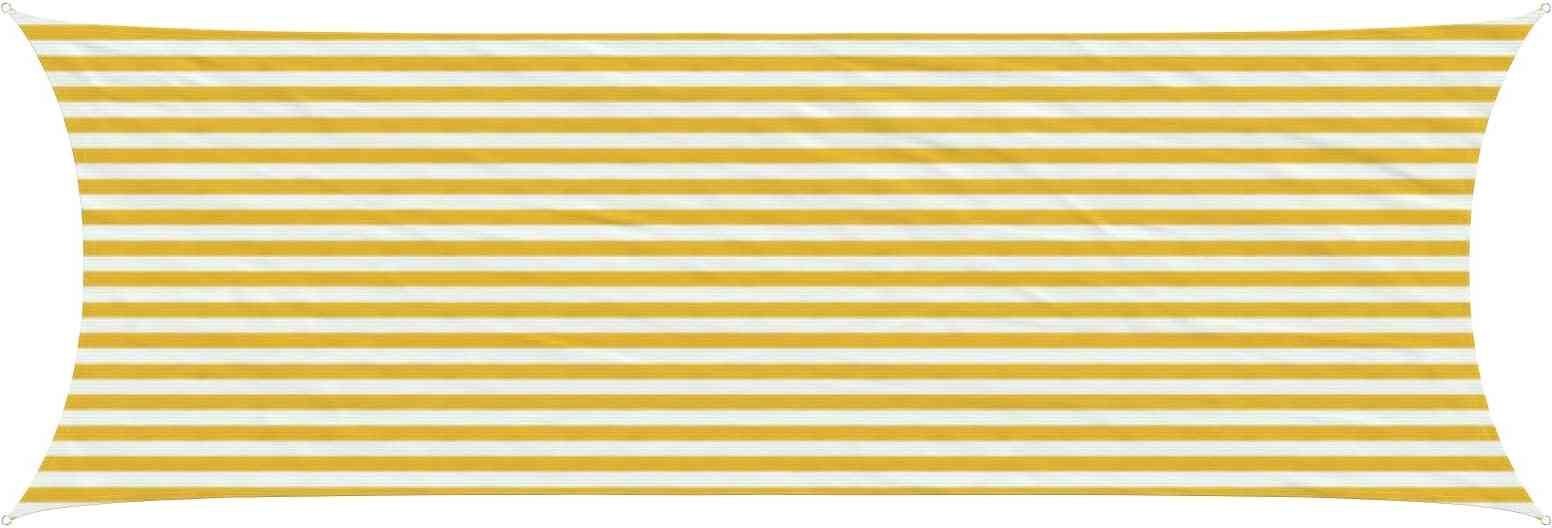 Ambiance vidaXL Żagiel przeciwsłoneczny Żółty i Biały 2 x 6 m HDPE