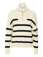 Swetry damskie - Vero Moda Sweter "Saba" w kolorze czarno-kremowym - miniaturka - grafika 1