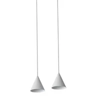 Lampy sufitowe - Regulowana lampa wisząca Fourty 11446 trójkątna metalowa biała - miniaturka - grafika 1