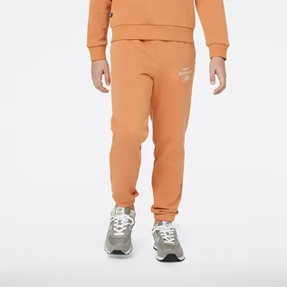 Spodnie męskie - Spodnie dziecięce New Balance YP31508SEI  pomarańczowe - grafika 1