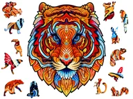 Puzzle - Puzzle Drewniane Premium 3D Układanka dla dorosłych Tygrys L Zwierzęta Adawoo - idealne na prezent na Święta, Urodziny, Imieniny, Walentynki - miniaturka - grafika 1
