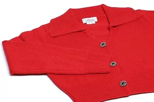 Swetry damskie - Aleva Damski kardigan z długim rękawem w delikatnym stylu z kołnierzem polo, czerwony, rozmiar XS/S, czerwony, XS - grafika 1