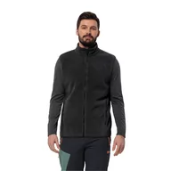 Kamizelki męskie - Męska kamizelka polarowa Jack Wolfskin WALDSTEIG FZ VEST M black - S - miniaturka - grafika 1