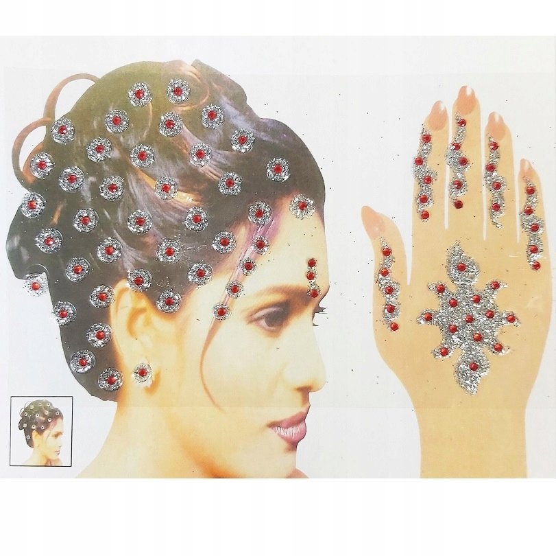 NAKLEJKI dżety na ciało włosy naklejane KRYSZTAŁKI DO ZDOBIENIA CIAŁA 2SZT