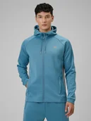 Bluzy męskie - 4F Bluza treningowa regular z kapturem męska - niebieska XXL - miniaturka - grafika 1