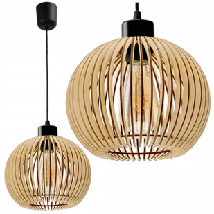 Lampa Sufitowa Wisząca Drewniana 1xE27 Kula Luca Wykonania - Lampy sufitowe - miniaturka - grafika 1