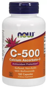Now Foods FOODS Vitamin C-500 Calcium Ascorbate-C (Witamina C, Askorbinian Wapnia) 100 Kapsułek - Witaminy i minerały - miniaturka - grafika 1