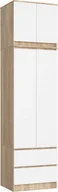 Szafy - Fabryka Mebli Akord Szafa z nadstawką do sypialni 60 cm STAR - dąb sonoma-biała - miniaturka - grafika 1