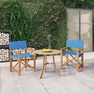 Fotele i krzesła ogrodowe - Lumarko Krzesła reżyserskie, 2 szt., lite drewno tekowe, niebieskie - miniaturka - grafika 1