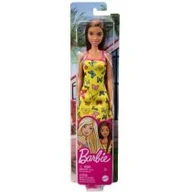 Lalki dla dziewczynek - Mattel Barbie Lalka Szykowna Szatynka w żółtej sukience w motyle 001897 - miniaturka - grafika 1