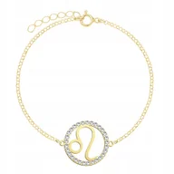 Bransoletki - Bransoletka Złota Znak Zodiaku Lew Zodiak pr925 DEDYKACJA GRATIS - miniaturka - grafika 1