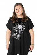 Bluzki damskie - Duża Długa Bluzka Damska Tunika Oversize Top 658-2 - miniaturka - grafika 1