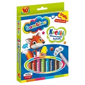 Szkolne artykuły papiernicze - Bambino Kredki Ołówkowe Szkolne 10 Kolorów + Temperówka - miniaturka - grafika 1