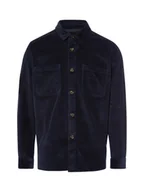 Koszule męskie - Fynch-Hatton Męska koszula sztruksowa Mężczyźni Regular Fit Bawełna niebieski jednolity, M - miniaturka - grafika 1