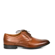 Półbuty męskie - MĘSKIE PÓŁBUTY WIZYTOWE ZE SKÓRY PANTOFLE NIKOL 419 BRĄZOWE - miniaturka - grafika 1