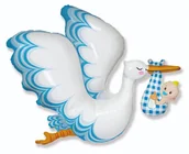Baby shower i roczek - Balon foliowy FX - Bocian Baby Boy, 24" - miniaturka - grafika 1