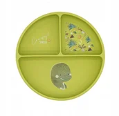 Miseczki i talerzyki dla dzieci - SASSITalerz silikonowy z przyssawką Z PRZEGRÓDKAMI Dinozaur - miniaturka - grafika 1