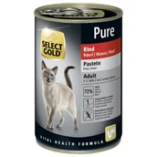 Mokra karma dla kotów - SELECT GOLD Pure Adult Pasztet Wołowina 24x400 g - miniaturka - grafika 1