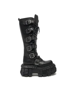 NEW ROCK Glany M-272-S3 Czarny - Glany damskie - miniaturka - grafika 1