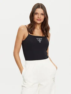 Guess Top V5RP08 KCOA2 Czarny Regular Fit - Koszulki i topy damskie - miniaturka - grafika 1