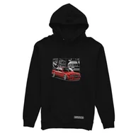 Odzież do sportów motorowych - Czarna bluza z kapturem czerwone BMW E30 M3  -XXL - miniaturka - grafika 1