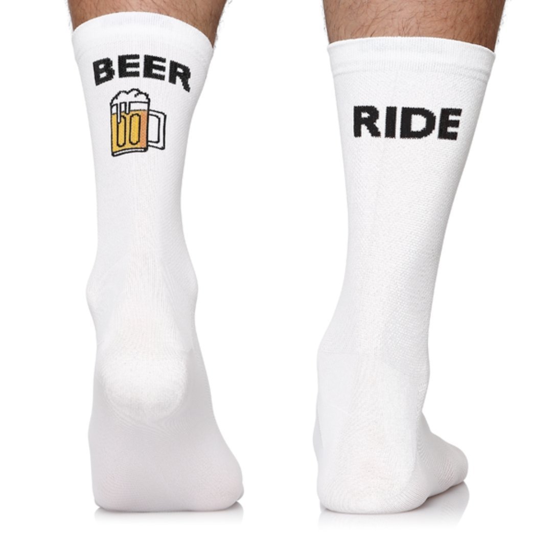 Skarpety rowerowe, sportowe, Todo Cycling Pro Beer Ride, termoaktywne, kolarskie, białe, 47-50