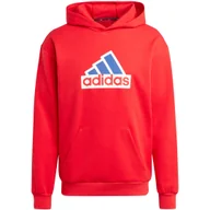 Bluzy męskie - Bluza męska adidas FI BOS HD OLY czerwona IS8338 L - miniaturka - grafika 1