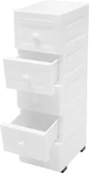 Szafki łazienkowe - Szafka z szufladami na kółkach 5 szuflad wodoodporna szafka łazienkowa plastikowa szafka boczna 25x34x82cm (biała) - miniaturka - grafika 1