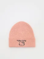 Czapki dla dzieci - Reserved - Dzianinowa czapka HELLO KITTY - brzoskwiniowy - miniaturka - grafika 1