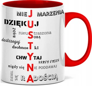 FOTO Kubek z imieniem IMIENINY DLA JUSTYNY, JUSTYNKI, TYSI IMIĘ JUSTYNA - Kubki - miniaturka - grafika 1