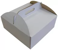Pozostałe akcesoria kuchenne - KARTON PUDEŁKO NA TORT BIAŁY Z UCHWYTEM 30x30x15cm - miniaturka - grafika 1