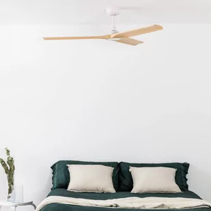 FARO BARCELONA Wentylator Heywood M, DC, biały/jasne drewno - Wentylatory sufitowe - miniaturka - grafika 2