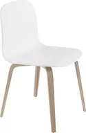 Fotele i krzesła ogrodowe - Krzesło Visu białe na drewnianych nogach - miniaturka - grafika 1