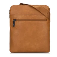 Torebki damskie - Mała listonoszka z imitacji skóry brązowa - miniaturka - grafika 1