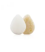 Chusteczki do demakijażu - Gąbka Konjac do twarzy, Kropla Wody, dwustronna (pure + orzech włoski), aż 8,5 x 7 cm, średnicy, Bebevisa - miniaturka - grafika 1