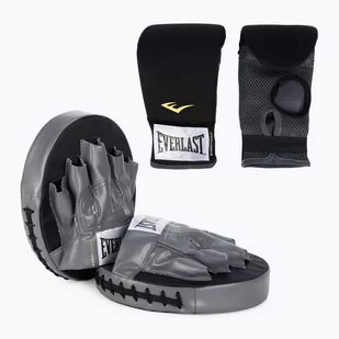 Zestaw bokserski rękawice+ tarcze Everlast Core Fitness Kit czarny EV6760 - Rękawice bokserskie - miniaturka - grafika 1