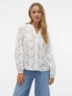 Koszule damskie - Vero Moda Koszula Ida 10303333 Biały Regular Fit - miniaturka - grafika 1