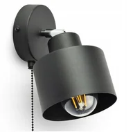 Lampy ścienne - Lampa Ścienna Kinkiet z Włącznikiem Czarny Roller 382-KGW1 E27 - miniaturka - grafika 1