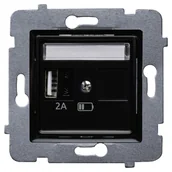 Gniazdka elektryczne - Gniazdo USB-A Rosa Czarny mat POLMARK - miniaturka - grafika 1