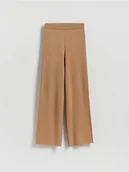 Spodnie damskie - Reserved - Dzianinowe spodnie w prążek - brązowy - miniaturka - grafika 1