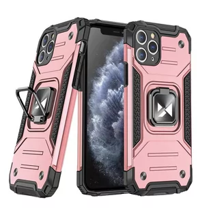 Wozinsky Ring Armor pancerne hybrydowe etui pokrowiec + magnetyczny uchwyt iPhone 11 Pro różowy - Etui i futerały do telefonów - miniaturka - grafika 1