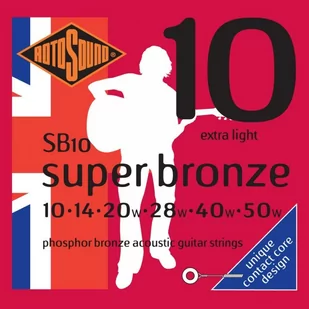 Rotosound SB 10 Super Bronze struny do akustyka 10-50 - Struny gitarowe  - miniaturka - grafika 1