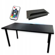 Biurka gamingowe - Biurko Gamingowe Czarne Led Przepust 28 Producent - miniaturka - grafika 1