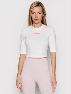 Bluzki damskie - Guess Bluzka Allison V2RI04 KASI1 Biały Slim Fit - grafika 1